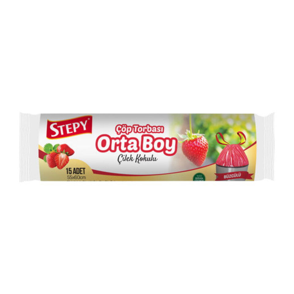STEPY ÇÖP TORBASI-BÜZGÜLÜ ORTA (ÇİLEK)